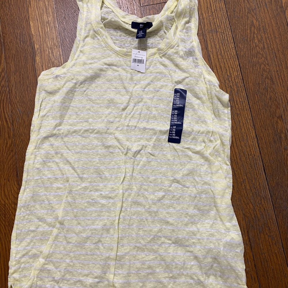 Gap Yellow & White Striped Tank